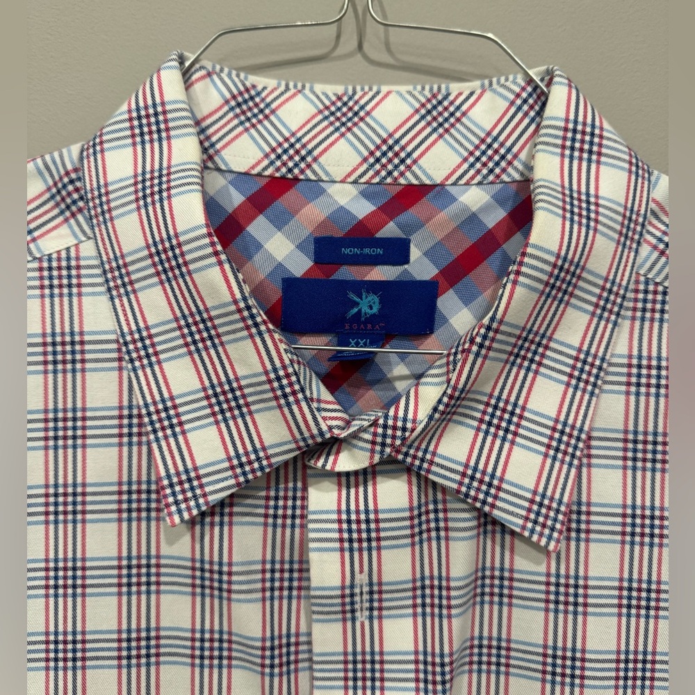 Mens 2XL XXL Egara Dress Shirt Red, Blue, White
